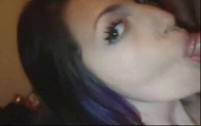 Girlfriend showing off cock sucking skills